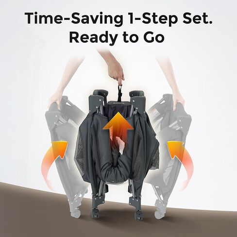 Pamo Babe Pack and Play 1-Second Setup 4-in-1 Portable Crib for Baby with Bassinet, Mosquito Net, Changing Table & Toy Arch in Kuwait