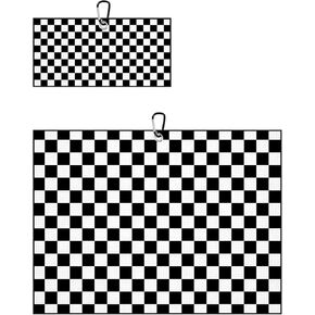 2 Packs Black and White Golf Towels for Golf Bag Giraffe Print Microfiber Waffle Cleaning Towel with Clip for Golfers in Saudi Arabia