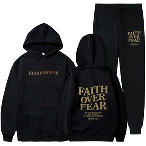 Faith Over Fear Hoodie Sweatpant Suit Tracksuit Jesus Loves You Jogger Jacket Sweatshirt Pant Woman Man in Saudi Arabia