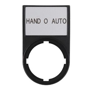 EATON M22S-ST-D12 Push-Button Legend Plate, 22mm, Black, "Hand O AUTO" in Saudi Arabia