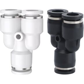 Quick Connector PY Type Tee 4/6/8 Plugs Variable Diameter PW Plastic Conversion 8-6/10-8 Connect Pneumatic Pipe 1Pcs(白色PN10-8(经济款)) in Kuwait