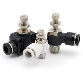 تنظيم السرعة الهوائية في اتجاه واحد للحد من تدفق أنبوب PA صمام خنق أسطواني SL4-M5/6-01/8-02 وصلة أنابيب هواء بيضاء (Sl8-01 (أبيض)) in Kuwait