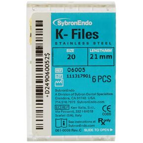 6005 Endo Hand K-File، مستدق 0.02 مم، طول 21 مم، من الفولاذ المقاوم للصدأ، مقاس طرف #20، أصفر (عبوة من 6 قطع) in Saudi Arabia