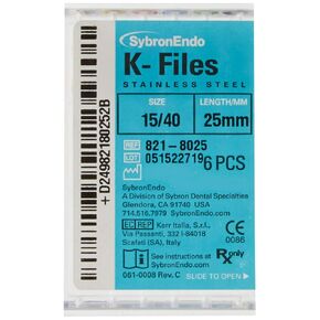 821-8025 Endo Hand K-File، مستدق 0.02 مم، طول 25 مم، فولاذ مقاوم للصدأ، رقم 15-40 حجم الطرف، متنوع (عبوة من 6 قطع) in Saudi Arabia