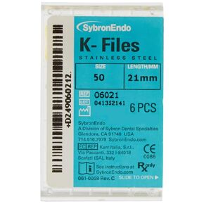 6021 Endo Hand K-File، مستدق 0.02 مم، طول 21 مم، من الفولاذ المقاوم للصدأ، مقاس 50 طرف، أصفر (عبوة من 6 قطع) in Saudi Arabia