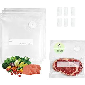 Reusable Vacuum Sealer Bags for Food – 30 Pack 10.2 * 13.4 Inches, Leak-Proof & BPA-Free, Includes 3 Free Bag Clips, Ideal for Food Storage, Freezer & Handheld Vacuum Sealer Compatible | Leak-Proof, BPA-Free, Triple seal, 90 μm Thickened bag, Superior sea in Saudi Arabia