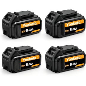 استبدال بطارية Dewalt 20V Max: بطاريات ليثيوم 8.0Ah متوافقة مع أدوات الطاقة اللاسلكية Dewalt DCB200، أعمال البستنة الخشبية، 2 حزمة in Kuwait