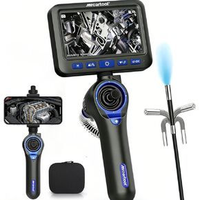 4-Way 360° Articulating Borescope with Light & Detachable Joystick, 5" HD Screen 6.2mm/0.24 in Slim Inspection Camera, 4.0Ft Semi-Rigid Cable for Automotive,HVAC,Mechanical in Kuwait