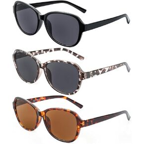 JOLISU 3 Pack Reading Sunglasses for Women, Sun Readers Glasses Spring Hinge Outdoor Sunglasses With UV400 Protection in Kuwait