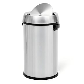 17 Gallon Fingerprint-Proof Stainless Steel Trash Can, Heavy Duty Commercial Round Garbage Bin with Swing Lid for Restaurant, Home, Office, Silver in Kuwait