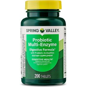 Probiotic Multi-Enzyme Digestive Formula Tablets – 200 Count – Supports Digestion, Bloating & Gut Health in Kuwait