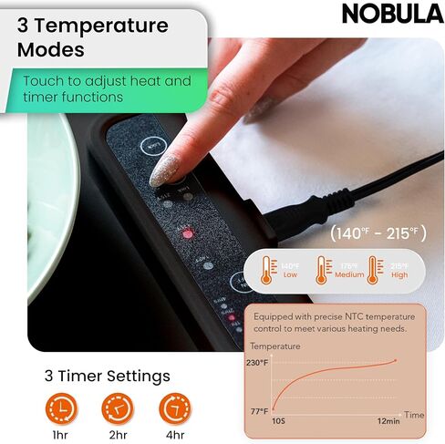 Nobula Electric Warming Tray Charcoal - Portable & Foldable Food Warming Mat for Buffets, Countertops & Parties - 3 Adjustable Temperature Settings in Saudi Arabia