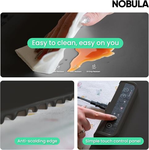 Nobula Electric Warming Tray Charcoal - Portable & Foldable Food Warming Mat for Buffets, Countertops & Parties - 3 Adjustable Temperature Settings in Saudi Arabia
