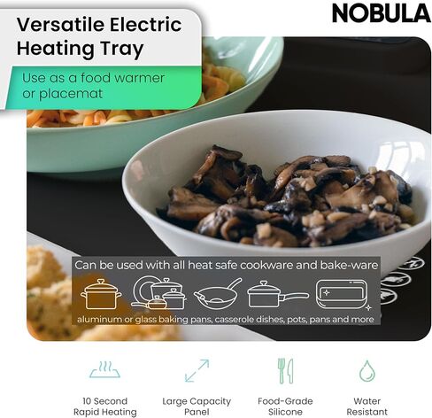 Nobula Electric Warming Tray Charcoal - Portable & Foldable Food Warming Mat for Buffets, Countertops & Parties - 3 Adjustable Temperature Settings in Saudi Arabia