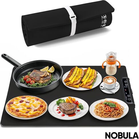 Nobula Electric Warming Tray Charcoal - Portable & Foldable Food Warming Mat for Buffets, Countertops & Parties - 3 Adjustable Temperature Settings in Saudi Arabia