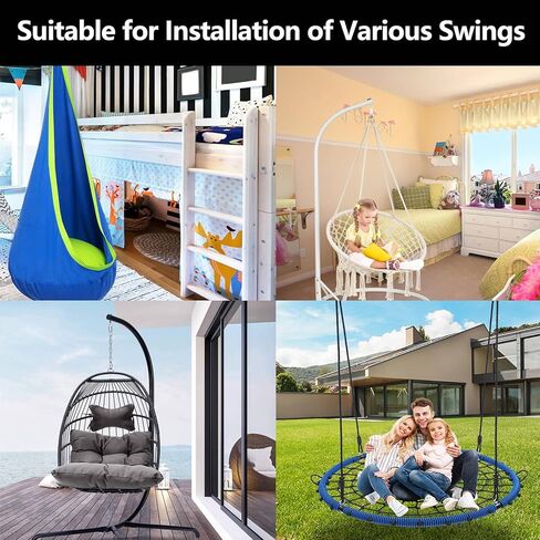 Heavy Duty 304-Stainless Steel Double Eye Swivel, Swivel Ring Double Ended with Snap Hooks for Web Tree Swing, Rotating Hammock, Swing Spinner Hanger, Swivel Carabiner (M8, 2+1) in Saudi Arabia