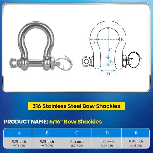 سلسلة مرساة قارب مرساة - سلسلة من الفولاذ المقاوم للصدأ 316 G4 HT ذات وصلة قصيرة أثقل من النوع 1/4 بوصة مع أغلال مقوسة وموصل دوار لمرساة القارب in Kuwait