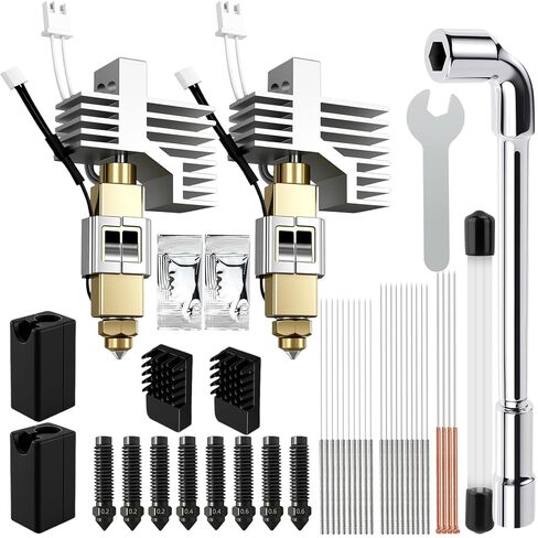 2Pack Hotend Kit for Elegoo Centauri Carbon, Upgrade 3D Printer Extruder Hot End with 0.2/0.4/0.6mm Hardened Steel Nozzle Replacement Print Head Heat Sink Hotend for Elegoo Centauri Carbon 3D Printer in Kuwait