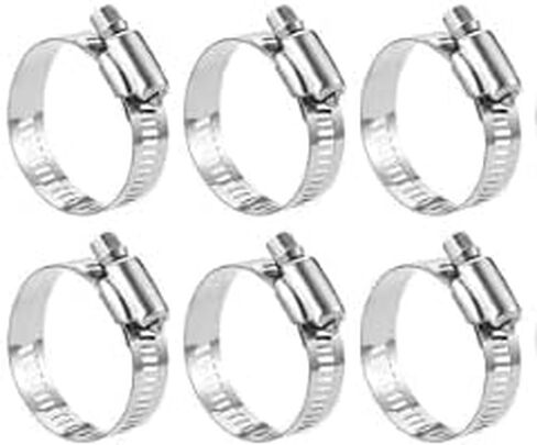 Stainless Steel Hose Clamp Assortment Kit- 6 Pcs, Adjustable Worm Gear Metal Fuel Line Clamp for Plumbing, Automotive And Mechanical Applications (13-19MM) in Saudi Arabia