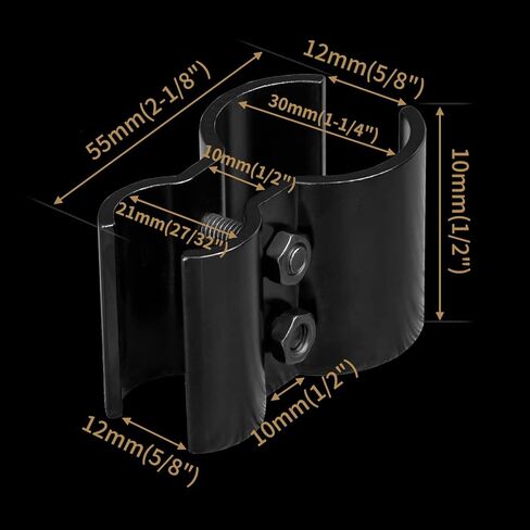 2-حزمة أنبوب برميل جبل حامل ماج المعادن تمديد مصباح يدوي الليزر الشعلة كليب المشبك مع وجع عرافة الأسود in Kuwait