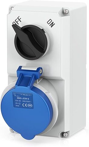 Mechanical interlock B mounted switch with socket 16-63A IP67/44(32A 5P IP67) in Kuwait