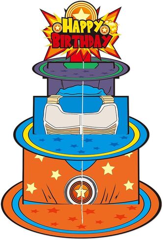 Cartoon Dragon Birthday Cupcake Stand Three-Tier Tiered Dessert Stand Cartoon Birthday Party Decorations in Saudi Arabia