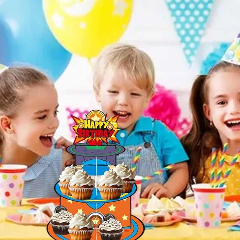 Cartoon Dragon Birthday Cupcake Stand Three-Tier Tiered Dessert Stand Cartoon Birthday Party Decorations in Saudi Arabia