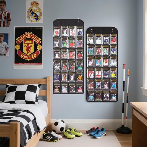 [2 Pack] PSA Trading Card Display Case, 48 Slots Holder for PSA-Graded Cards, Perfect for Display Trading Cards, Baseball, Football, and Basketball Sports Cards PSA Card Storage (Black-2 Pack) in Saudi Arabia