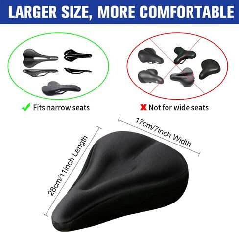 Bicycle seat Cushion, Comfortable Bike Saddle Cover, Unisex, 11 inches x 7 inches, Breathable and Ultra-Soft, Suitable for Sports, Mountain Bikes, and Road Bikes in Saudi Arabia