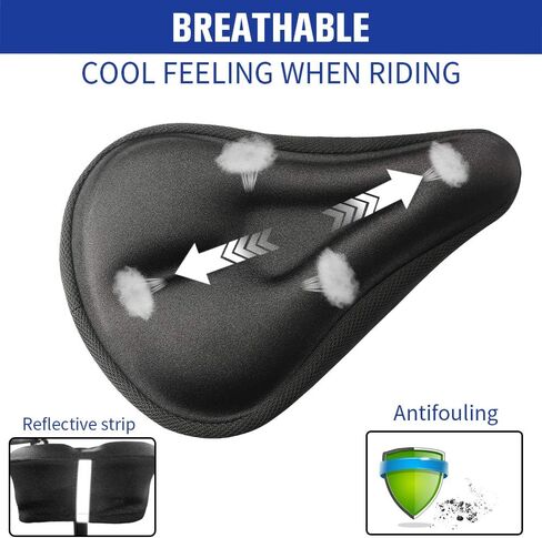 Bicycle seat Cushion, Comfortable Bike Saddle Cover, Unisex, 11 inches x 7 inches, Breathable and Ultra-Soft, Suitable for Sports, Mountain Bikes, and Road Bikes in Saudi Arabia