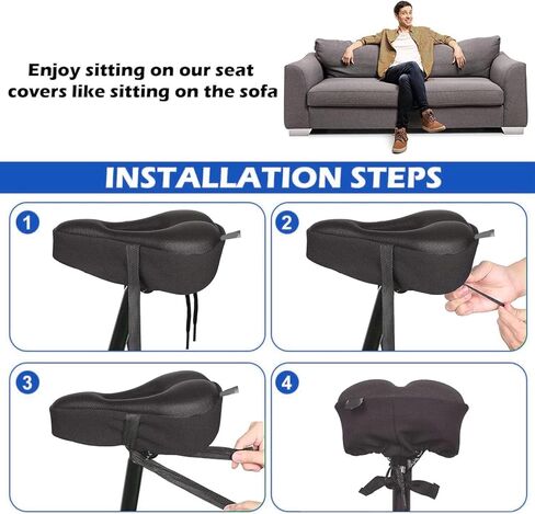 Bicycle seat Cushion, Comfortable Bike Saddle Cover, Unisex, 11 inches x 7 inches, Breathable and Ultra-Soft, Suitable for Sports, Mountain Bikes, and Road Bikes in Saudi Arabia