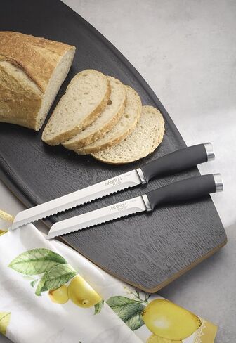 سكاكين الخبز هامبتون فورج 899370 إيبيكور مع واقيات الشفرات، مجموعة من 2 in Kuwait