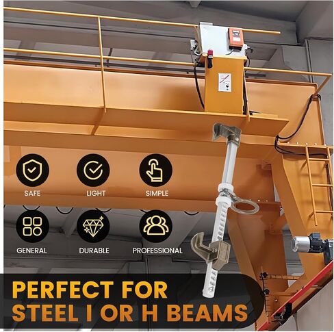 مرساة شعاع منزلق من الألومنيوم، قابلة للتعديل لتناسب مرساة شعاع الحماية من السقوط I أو H مع عرض شفة يتراوح من 3.5 بوصة إلى 14 بوصة، تلبي أو تتجاوز ANSI & OSHA in Kuwait