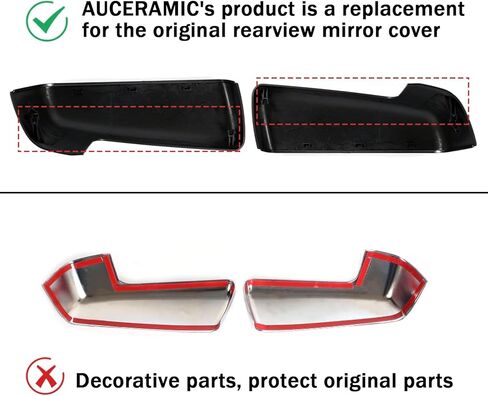 2 PCS Chrome Rearview Mirror Cap Cover Clip on Replacement for 2019 2020 2021 2023 2024 2025 Chevy Silverado 1500 & GMC Sierra 1500 Replacement for Left Right Side Accessories (Chrome) in Saudi Arabia