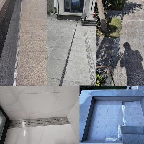 Metal Trench Guard for Driveways, Rustproof Channel Drain for Outdoor Yards Gardens Park Kitchen Bathroom, 1 M Length Stainless Steel Drainage Systems(10x4cm) in Saudi Arabia
