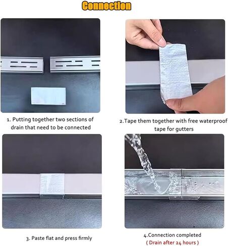 Metal Trench Guard for Driveways, Rustproof Channel Drain for Outdoor Yards Gardens Park Kitchen Bathroom, 1 M Length Stainless Steel Drainage Systems(10x4cm) in Saudi Arabia