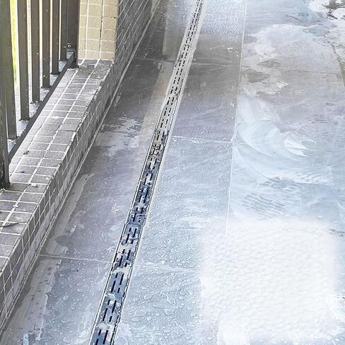Floor Trench Drains for Driveways Slim, Narrow Patio Drainage Grate Linear, Metal Channel Grate Cover Stainless Steel, French Drain Kit(3x7x100cm) in Saudi Arabia