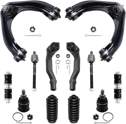 Detroit Axle - Front End 12pc Suspension Kit for 96-00 Honda Civic 1996 1997 1998 1999 2000, 2 Upper Control Arms 2 Lower Ball Joints 4 Outer & Inner Tie Rods 2 Sway Bars 2 Boots Replacement in Saudi Arabia