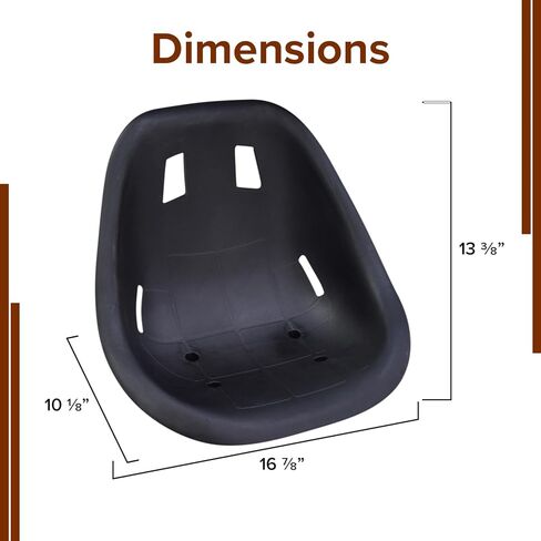 AlveyTech Replacement Seat for The Deluxe Hoverboard Go-Kart Attachment Kit - Seat Only, Plastic Gloss Black Finish, Seats for Go-Karts, GoKart Accessories for Kids and Adults in Saudi Arabia