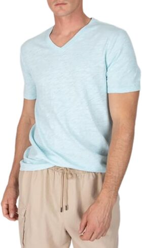 Men's Slub Short Sleeve V-Neck in Saudi Arabia