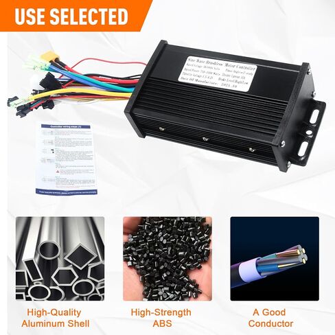 Electric Bike Controller 36V/48V/64V 30A 750W/1000W JN Sine Wave Brushless Motor Controller for Ebike Or Scooter Motors for UART No.2 Protocol with Hall-Based Or Sensorless Aluminum Black in Kuwait