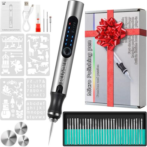 Electric Engraving Pen with 37 Bits, USB Rechargeable Cordless Engraving Machine, Portable DIY Rotary Engraver for Jewelry Wood Glass Stone Carving （Pull-out box design） in Saudi Arabia