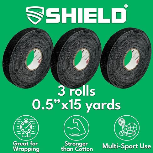 SHIELD Jiu Jitsu Finger Tape - Great for Martial Arts, Finger Isolation Tape for Sports & Injuries | 0.5 Inches x 15 Yards, 3-Roll Value Pack, Made with Rayon for 40% More Strength in Kuwait