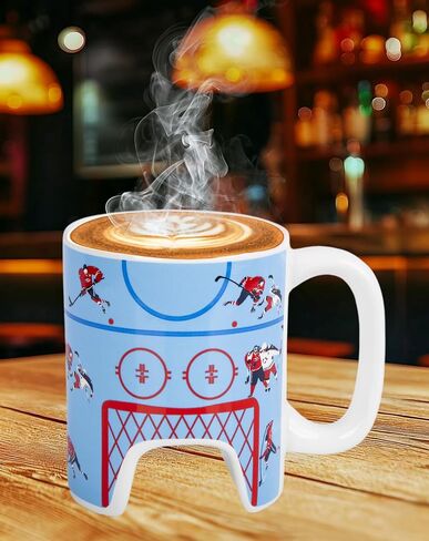 ice hockey Soccer Mug 11 Oz Ceramic Coffee Cup for ice hockey Fans，Mug with Play Function，Great Sports Gifts Idea, For Men, Women, Great for Holidays, Birthdays, Fathers Day in Saudi Arabia