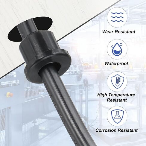 PATIKIL Silicone Rubber Grommet, 7 Pcs 1-1/8"(28mm) Drill Hole, 3/4"(19mm) Inner Dia. Top Hat Wire Gasket Rubber Hole Plug for Wiring Irrigation System Firewall, Black in Saudi Arabia