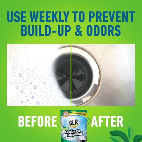 CLR Brands® Garbage Disposal Foaming Cleaner combines a powerful fast-dissolving formula with a fresh, clean-scented pod to safely clean and remove disposal odors without scrubbing. Use weekly. in Kuwait