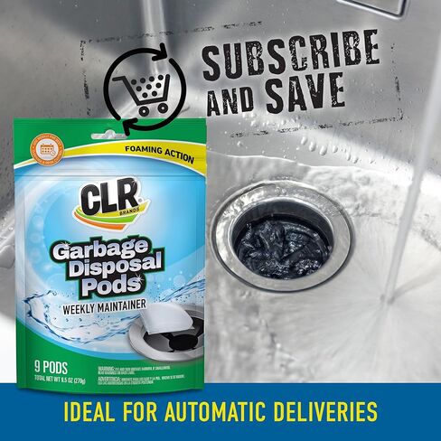 CLR Brands® Garbage Disposal Foaming Cleaner combines a powerful fast-dissolving formula with a fresh, clean-scented pod to safely clean and remove disposal odors without scrubbing. Use weekly. in Kuwait