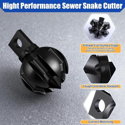 مرفق حفر ثعبان الصرف الصحي من Enhon، رأس قطع الجذر الحلزوني بقطر 1.2 بوصة لثقب الصرف، مرفق ثعبان المجاري العالمي مع واجهة 0.25 بوصة، يناسب أنابيب 1.5-3 بوصة في المطبخ والحمام والحمام in Kuwait