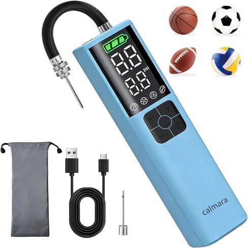 Z10 Electric Ball Pump for Sport Ball,2000mAh 15 PSI Portable Automatic Air Pump Fast Ball Inflator with 2 Needles,Precise Pressure Gauge for Basketball Football Volleyball Soccer in Kuwait