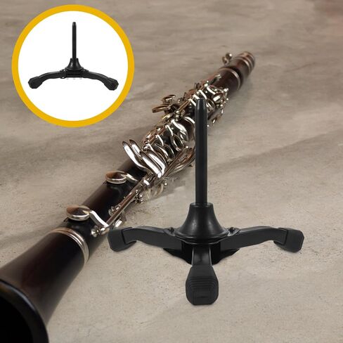ULTECHNOVO Portable Foldable Clarinet Stand Black Non-slip Tripod Holder Musical Instrument Support for Flute Oboe Accessories 16x10x3 Cm in Saudi Arabia